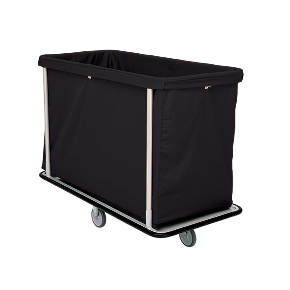 Forbes Industries Laundry Cart w/ (15) Bushel Capacity & Black Vinyl Bumper - Black Cloth Bag, Steel Frame (1120-B)