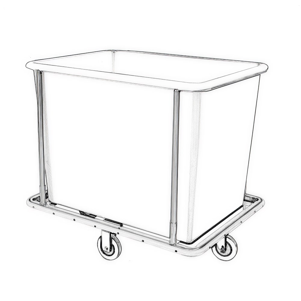 Forbes Industries Laundry Cart w/ (12) Bushel Capacity - Plastic Tub, Steel Frame (1179)