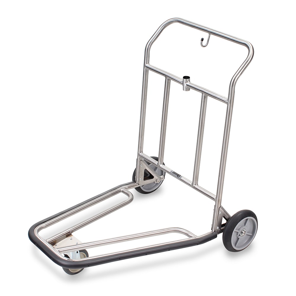 Forbes Industries Luggage Cart Truck w/ Brushed Steel Frame & Vinyl Bumper - 28"W x 37"D x 37"H (1573-SS)
