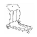 Forbes Industries Self Serve Luggage Cart w/ Utility Hook & Vinyl Bumper - 37"L x 28"W x 37"H, Steel (1574) thumbnail 3