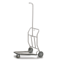 Forbes Industries Self Serve Luggage Cart w/ Garment Hanger - 37"L x 28"W x 71-1/4"H, Brushed Steel (1574-SS-HB) thumbnail 3