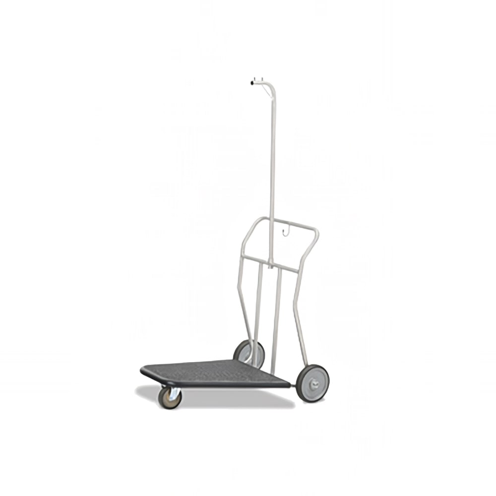 Forbes Industries Self Serve Luggage Cart w/ Garment Hanger - 37"L x 28"W x 71-3/4"H, Brushed Steel (1575-SS-HB)