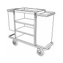 Forbes Industries Housekeeping Cart w/ (3) Shelves & (2) Bag Handles - 30"L x 19"W x 36"H, Steel (2104) thumbnail 2
