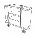 Forbes Industries Housekeeping Cart w/ (3) Shelves & (3) Bag Style - 30"W x 19"D x 36"H, Steel, Black (2105) thumbnail 2