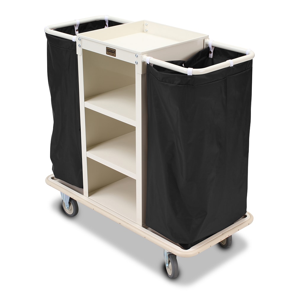 Forbes Industries Compact Housekeeping Cart w/ (3) Shelves - 18"W x 18"D x 36"H, Steel (2140)