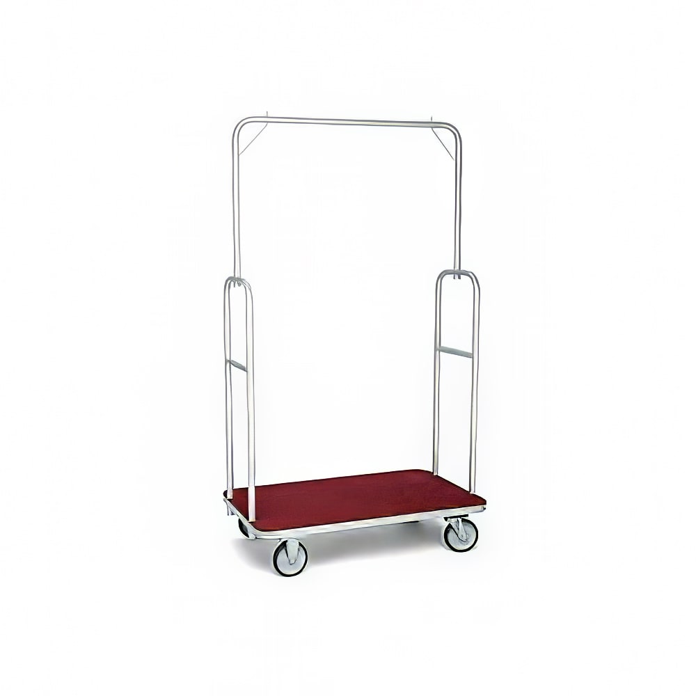 Forbes Industries Luggage Cart w/ Carpeted Deck - 35 1/2"L x 19 1/2"W x 61 1/2"H, Silver (2430)