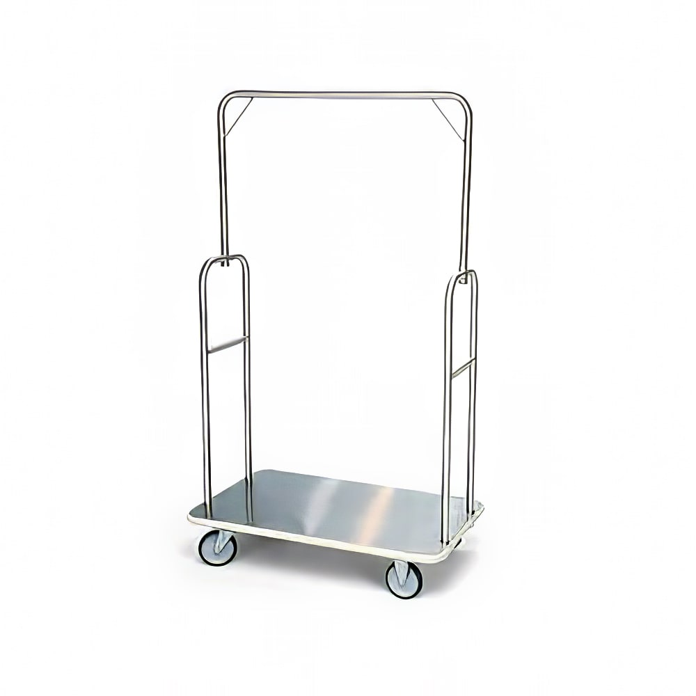 Forbes Industries Luggage Cart w/ Steel Deck - 37"L x 21"W x 61 1/2"H, Brushed Steel (2432)