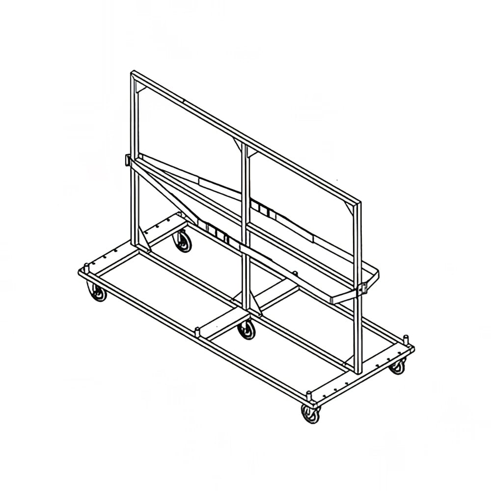Forbes Industries Transport Cart w/ Heavy Duty Poly Straps for 5 ft to 6 ft Long Stage Components (4199-6)