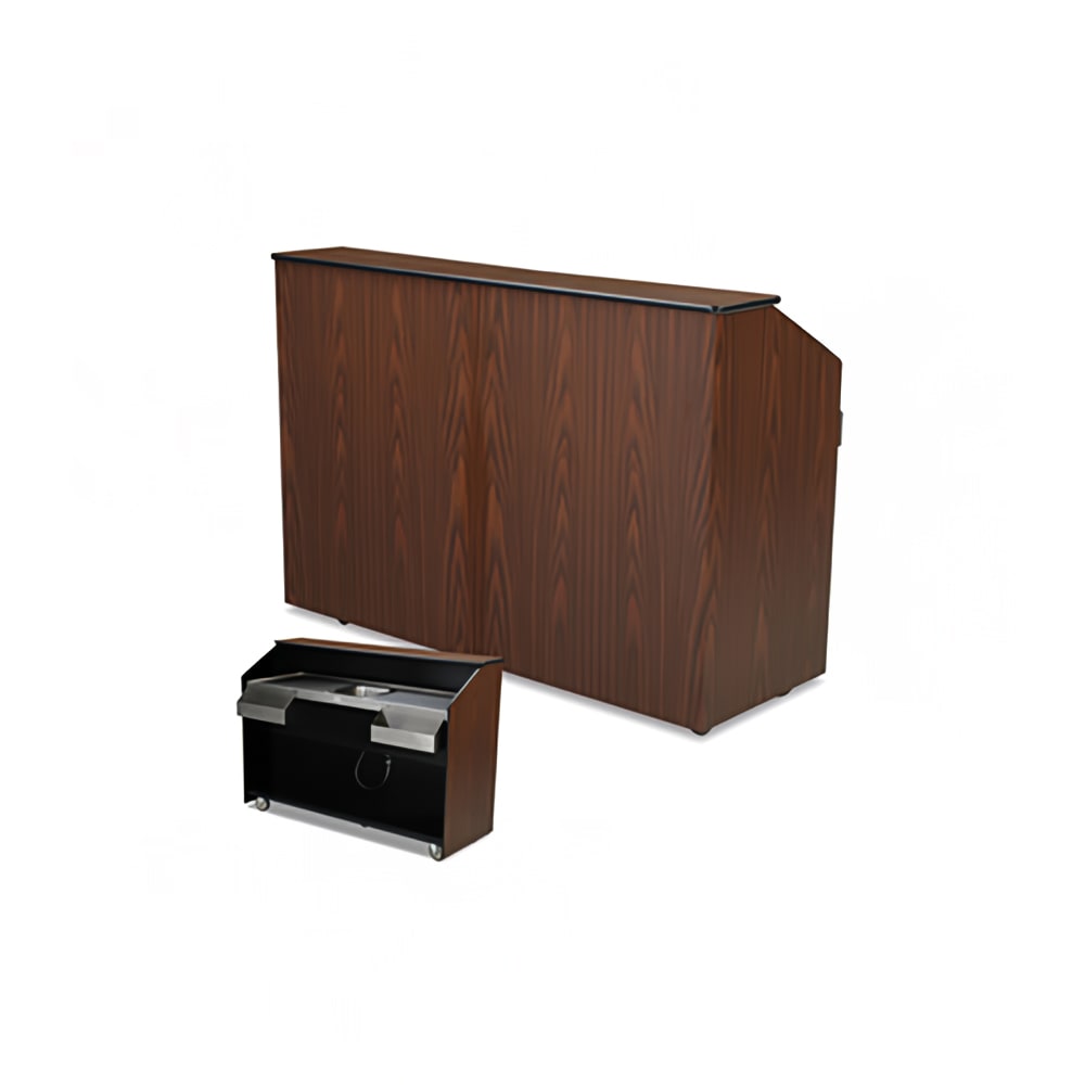 Forbes Industries Mobile Bar w/ (1) Sink & (2) Speed Rails - 74"L x 26"W x 48 1/2"H, Laminate (4847-6)