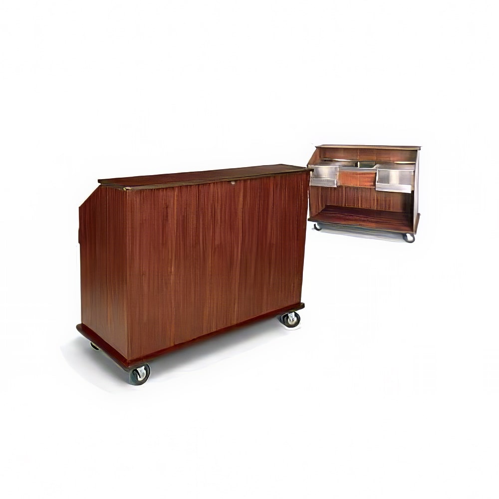 Forbes Industries Mobile Bar w/ (2) Sinks & (2) Speed Rails - 96"L x 26"W x 48 1/2"H, Laminate (4847-8)