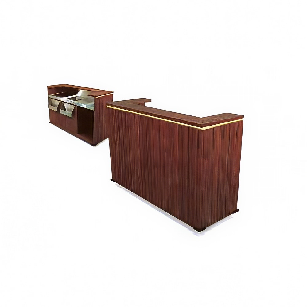 Forbes Industries Mobile Bar w/ (2) Sinks & (2) Speed Rails - 98"L x 26"W x 48"H, Laminate (4861-8)