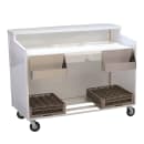 Forbes Industries Mobile Bar w/ (2) Ice Bins & (2) Speed Rails - 60"L x 30"W x 47"H, Steel Frame w/ White Panels (4863-5-W) thumbnail 2