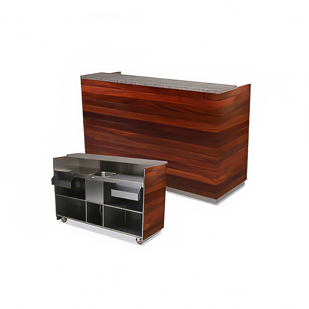 Forbes Industries 96 1/2" Portable Bar w/ Hardwood Exterior & Avonite Countertop - 27"D x 48"H (4869-8)