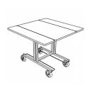 Forbes Industries Rectangular Room Service Table w/ (2) Bi Fold Drop Leaves - 35 1/2"L x 39"W, Laminate/Stainless (4961) thumbnail 3