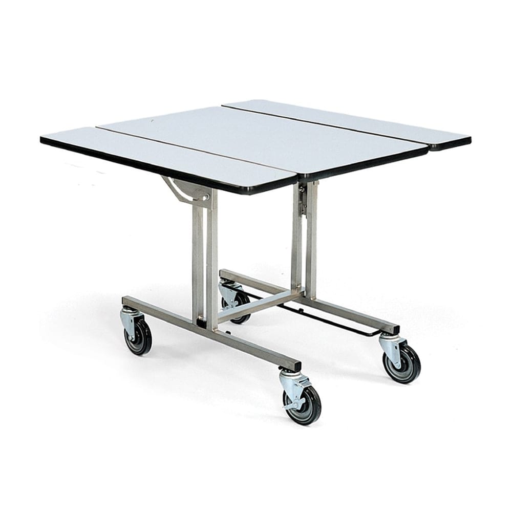 Forbes Industries Room Service Table w/ (2) Bi Fold Drop Leaves - 35 1/2"L x 39"W, Laminate/Stainless Steel (4961-WDS)