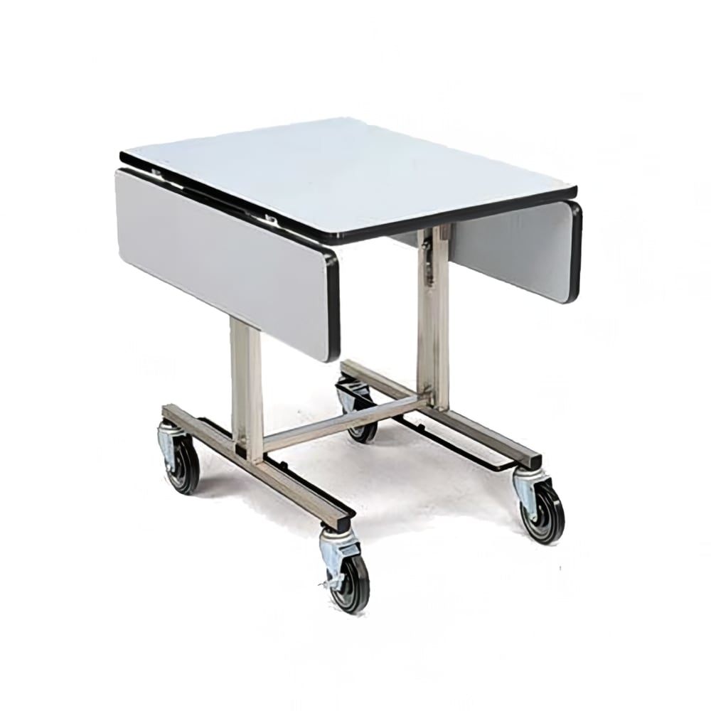 Forbes Industries Room Service Table w/ (2) Tri Fold Drop Leaves - 35 1/2"L x 39"W, Laminate/Stainless Steel (4962)