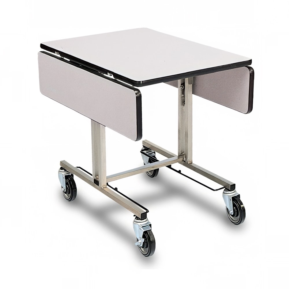 Forbes Industries Room Service Table w/ (2) Tri Fold Drop Leaves - 35 1/2"L x 39"W, Laminate/Stainless Steel (4962-WDS)