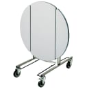 Forbes Industries Oval Room Service Table w/ (2) Bi Fold Drop Leaves - 36"L x 43"W, Stone Matrix Laminate/Black Steel (4969) thumbnail 3