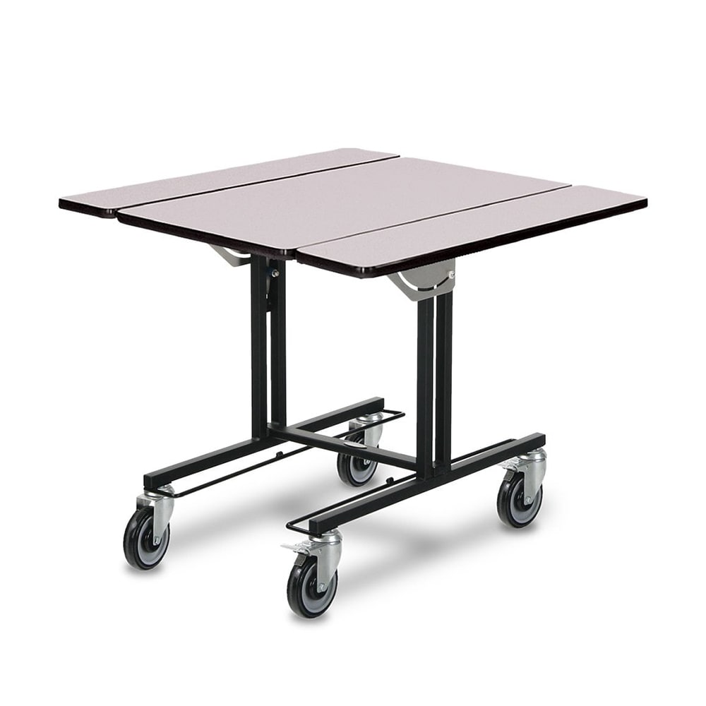 Forbes Industries Room Service Table w/ (2) Tri Fold Drop Leaves - 35 1/2"L x 39 1/2"W, Laminate/Black Steel (4972-WDS)
