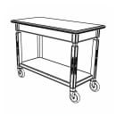 Forbes Industries Room Service Cart w/ Avonite Top - 43 1/2"L x 21"W x 32"H, Wood (5520) thumbnail 2