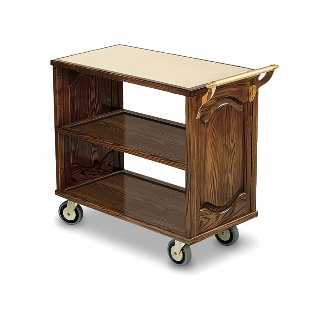 Forbes Industries Room Service Cart w/ (3) Shelves & Handle - 34"L x 19"W x 33 1/2"H, Wood (5557)