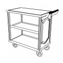 Forbes Industries Room Service Cart w/ (3) Shelves & Handle - 34"L x 19"W x 33 1/2"H, Wood (5557) thumbnail 2