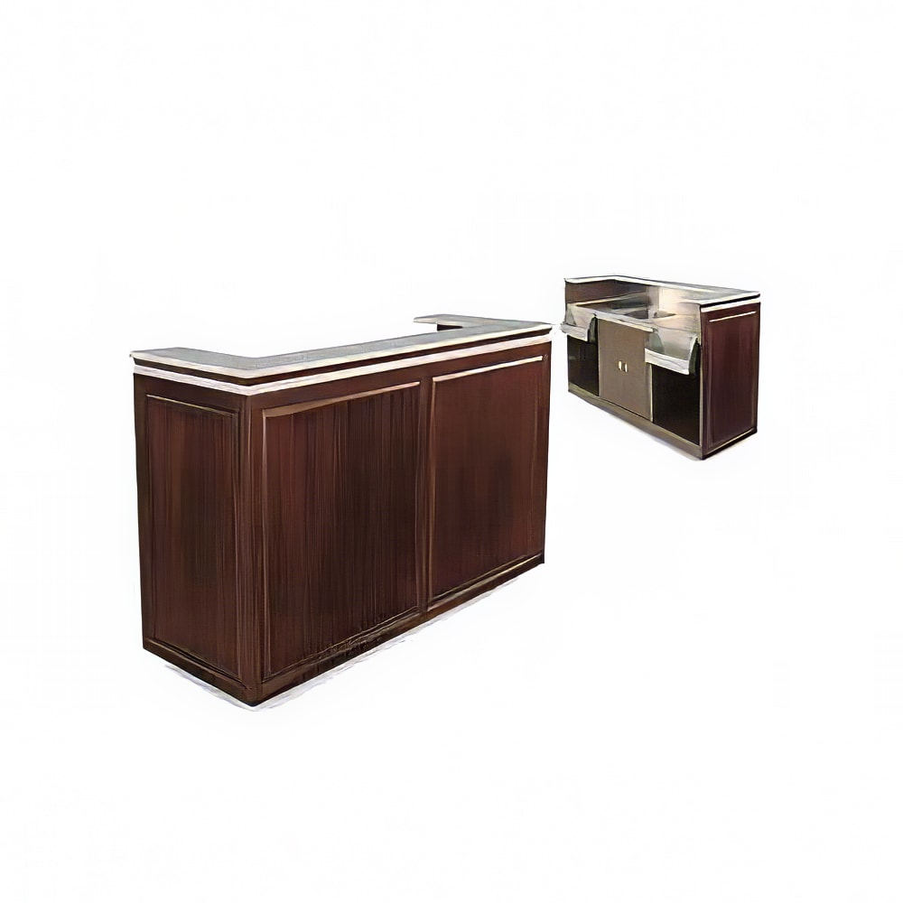 Forbes Industries Mobile Bar w/ Sink - 61"L x 27"W x 48"H, Wood Veneer w/ Avonite Top (5767-5)