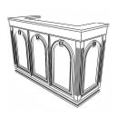 Forbes Industries Mobile Bar w/ (1) Sink & (2) Speed Rails - 72"L x 27"W x 47"H, Wood Veneer w/ Avonite Top (5769-6) thumbnail 4