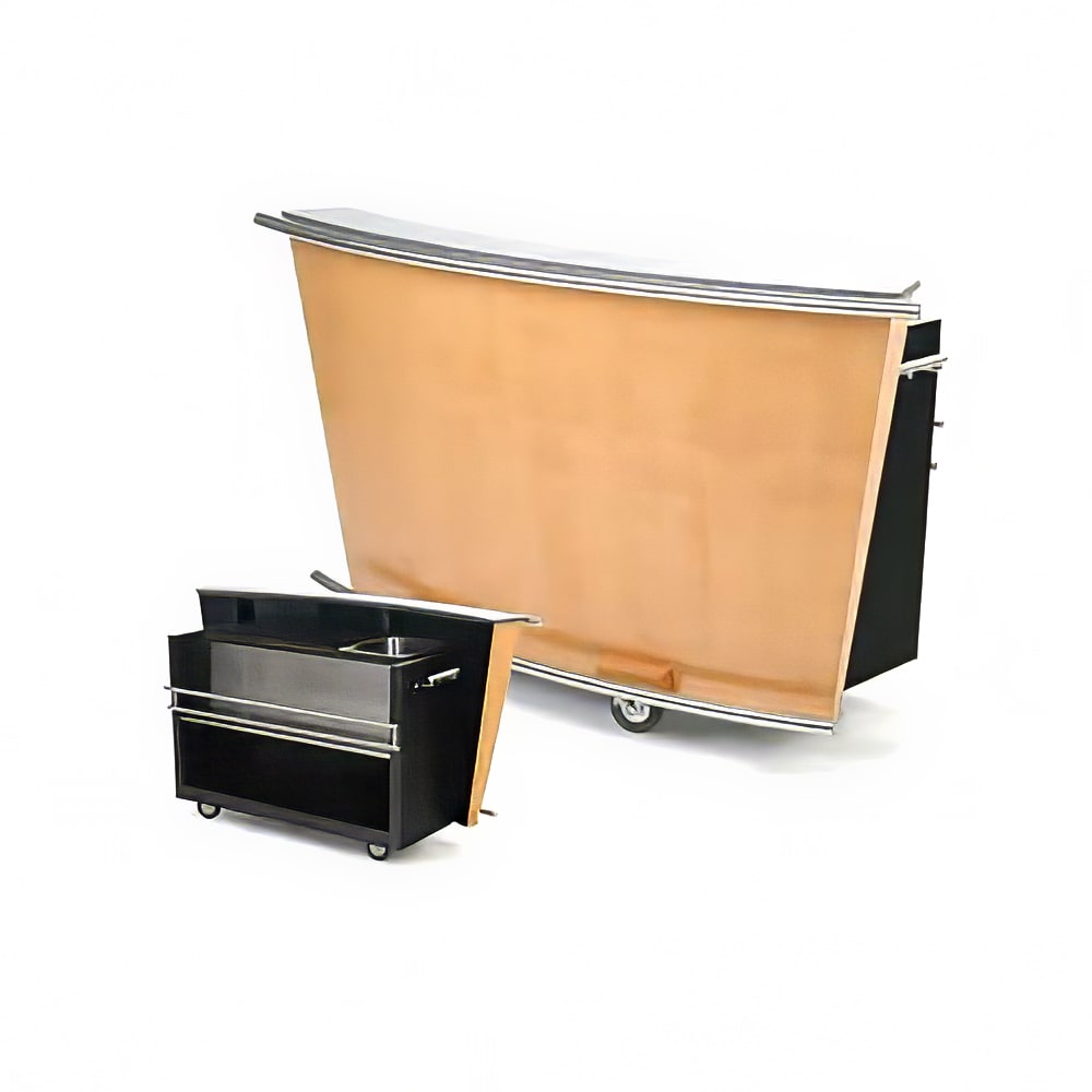 Forbes Industries Mobile Bar w/ (1) Sink & (1) Speed Rail - 79-1/4"L x 31-1/2"W x 43-1/2"H, Wood w/ Avonite Top (5780-6)