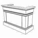 Forbes Industries Mobile Bar w/ (1) Sink & (2) Speed Rails - 68"L x 30"W x 48"H, Wood Veneer w/ Avonite Top (5781-6) thumbnail 3