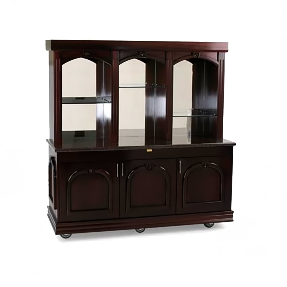 Forbes Industries Mobile Back Bar w/ (3) Doors & (3) Section Top Unit - 72"L x 26"W x 76"H, Wood w/ Avonite Top (5860)