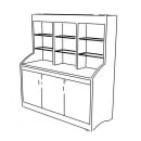 Forbes Industries Mobile Back Bar w/ (3) Doors & (6) Compartment Top Shelf - 70"L x 27-1/2"W x 78"H, Wood Veneer (5873-GLASSTILE) thumbnail 2