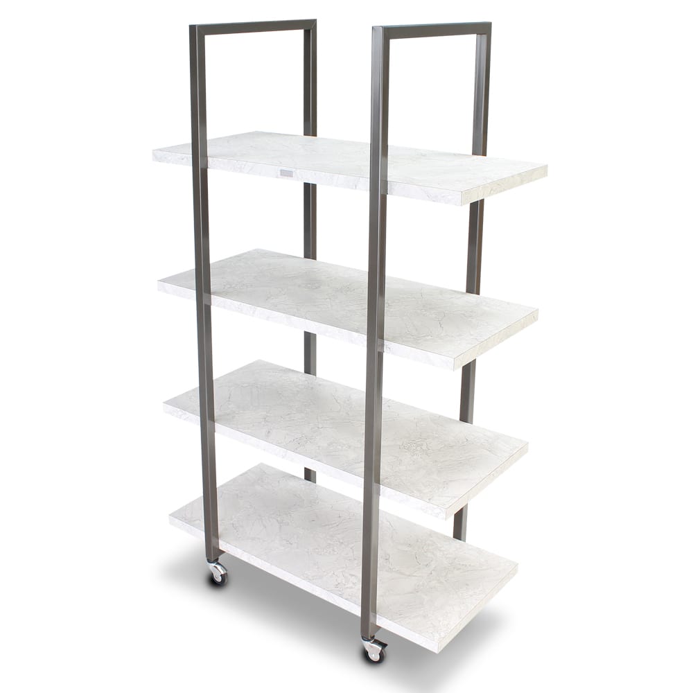 Forbes Industries Mobile Display Tower w/ (4) Laminate Shelves & Steel Frame - 48"L x 24"W x 78"H (6500)