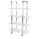 Forbes Industries Mobile Display Tower w/ (4) Laminate Shelves & Brushed Steel Frame - 48"L x 24"W x 78"H (6503) thumbnail 2