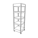 Forbes Industries Mobile Display Tower w/ (4) Wood Veneer Shelves & Brushed Steel Frame - 24"L x 24"W x 78"H (6516) thumbnail 2