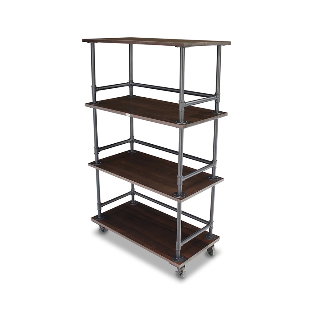 Forbes Industries Mobile Display Tower w/ (3) Steel Shelves & Steel Pipe Frame - 48"L x 24"W x 78"H (6543-4)