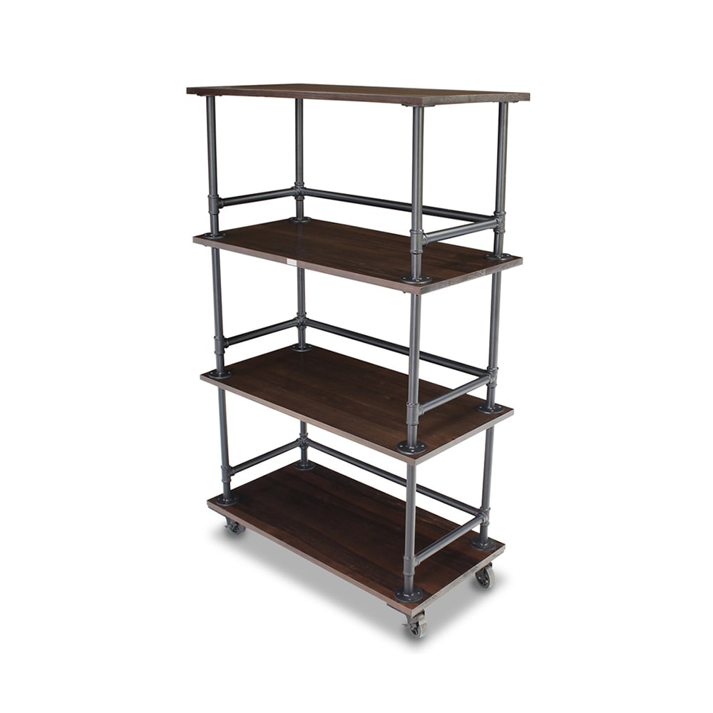 Forbes Industries Mobile Display Tower w/ (3) Steel Shelves & Steel Pipe Frame - 60"L x 24"W x 78"H (6543-5)