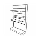 Forbes Industries Mobile Display Tower w/ (3) Laminate Shelves & Stainless Steel Frame - 48"L x 20"W x 78"H (6563) thumbnail 2
