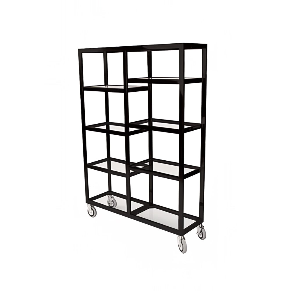 Forbes Industries Mobile Display Tower w/ (6) Glass Shelves & Steel Frame - 48"L x 14"W x 36"H (6570-36-PAINTED)