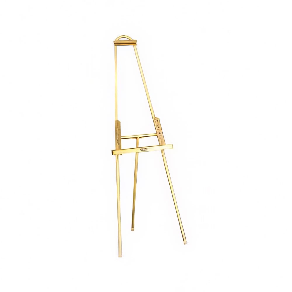 Forbes Industries Floor Easel w/ Adjustable Ledge - 24"W x 20"D x 66 1/2"H, Brushed Brass (6811)