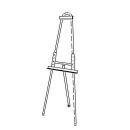 Forbes Industries Floor Easel w/ Adjustable Ledge - 24"W x 20"D x 66 1/2"H, Brushed Brass (6811) thumbnail 2