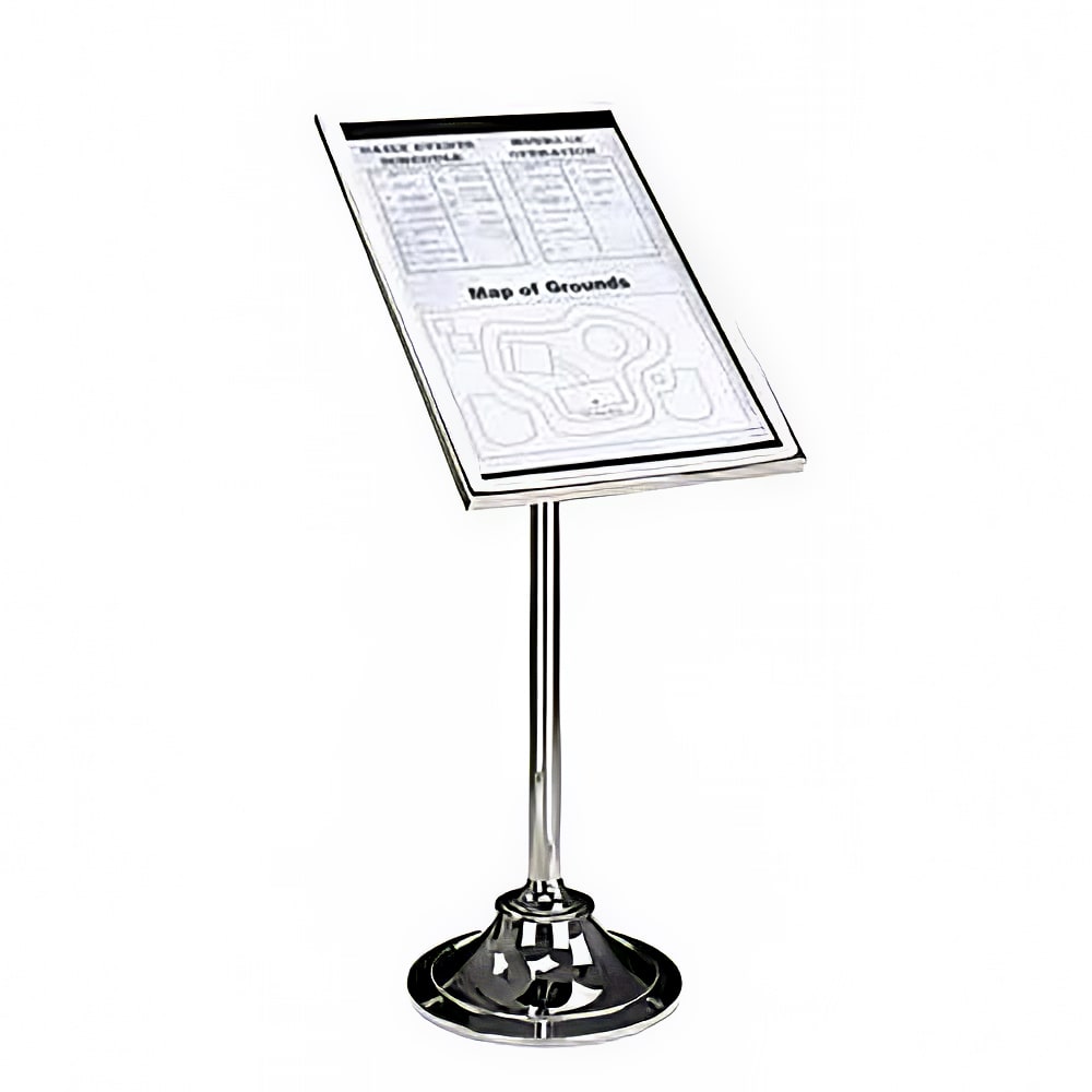 Forbes Industries 55"H Menu Stand w/ 20" x 29" Window - Polished Stainless Steel (6834-PS)