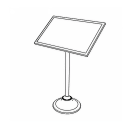 Forbes Industries 49 1/2"H Menu Stand w/ 29" x 20" Window - Solid Brass (6836) thumbnail 2