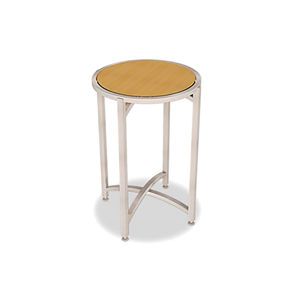 Forbes Industries 24" Round Collapsible Table w/ Laminate Top & Brushed Steel Frame - 24"H (7025L-24)