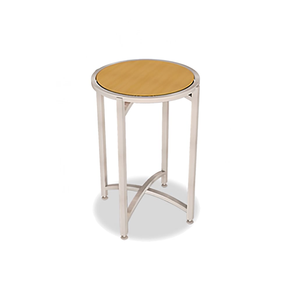 Forbes Industries 24" Round Collapsible Table w/ Laminate Top & Brushed Steel Frame - 36"H (7025L-36)