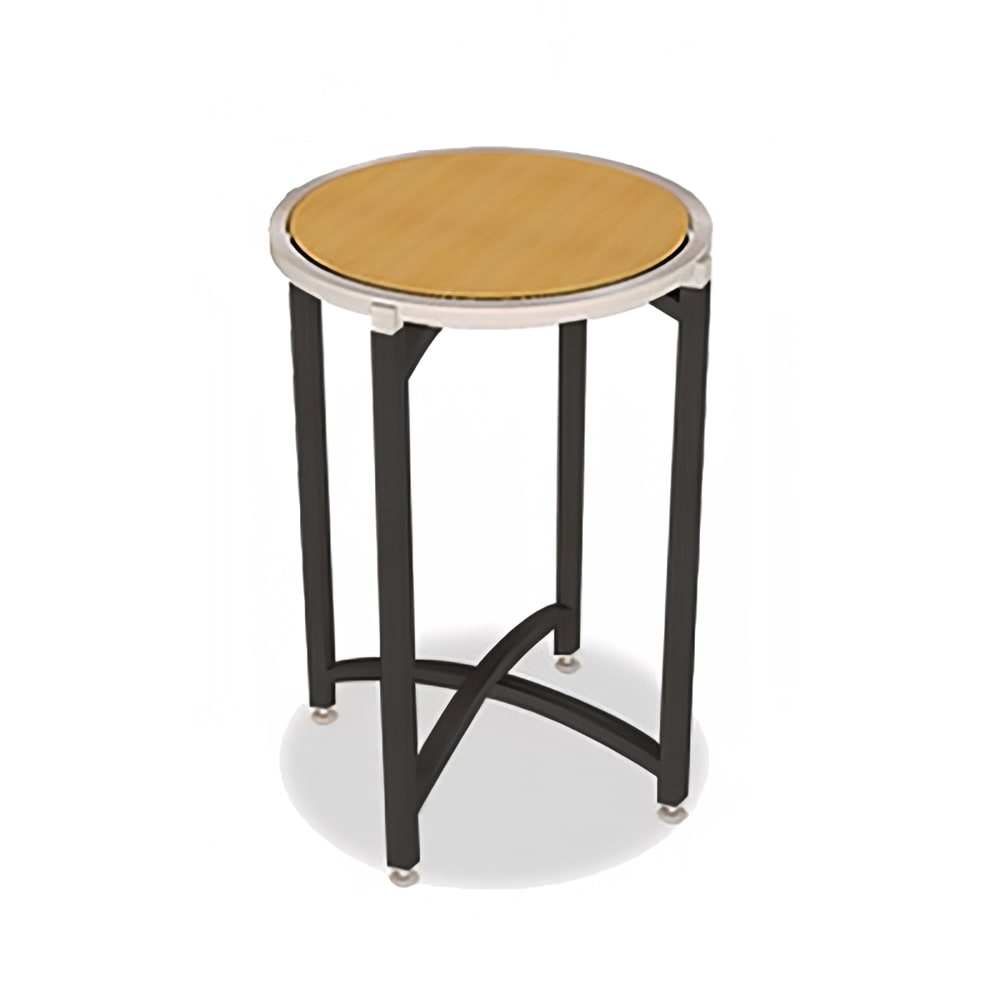 Forbes Industries 24" Round Collapsible Side Table w/ Laminate Top & Black Steel Frame - 48"H (7026L-48)