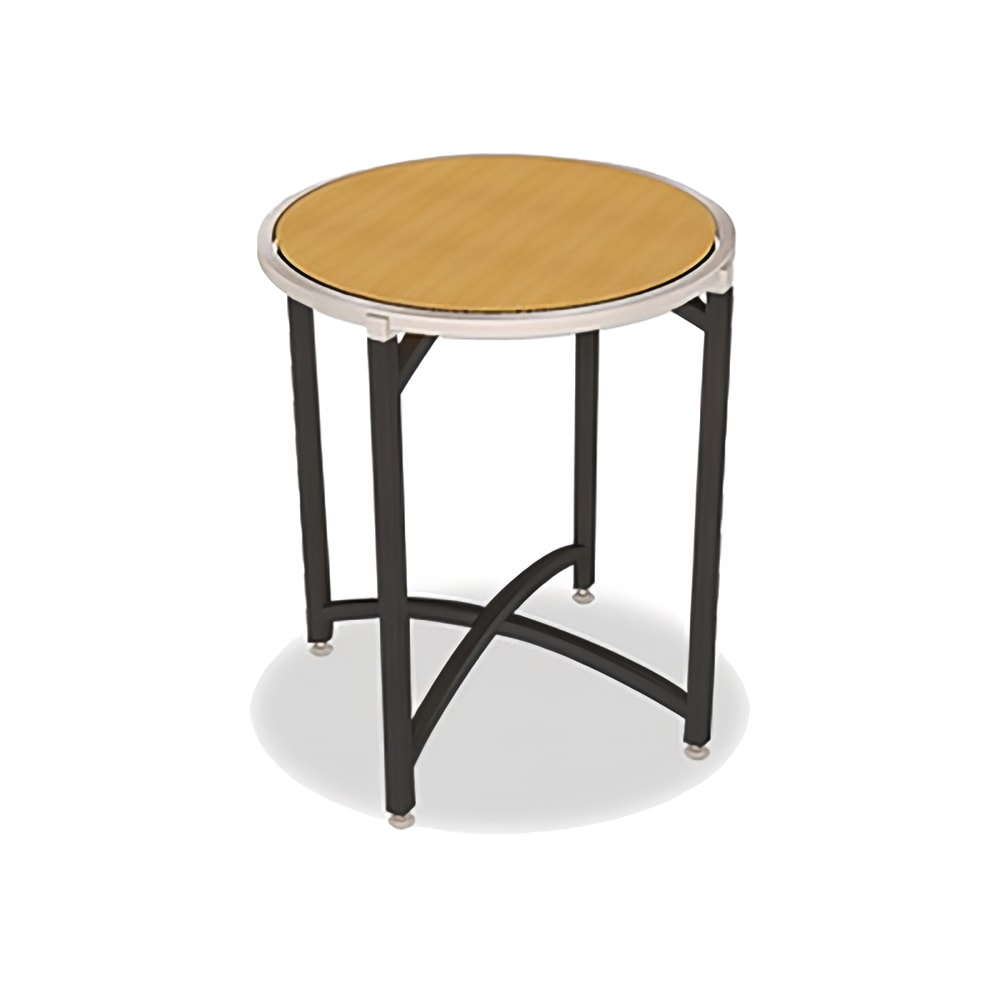 Forbes Industries 30" Round Collapsible Side Table w/ Laminate Top & Black Steel Frame, 24"H (7034L-24)