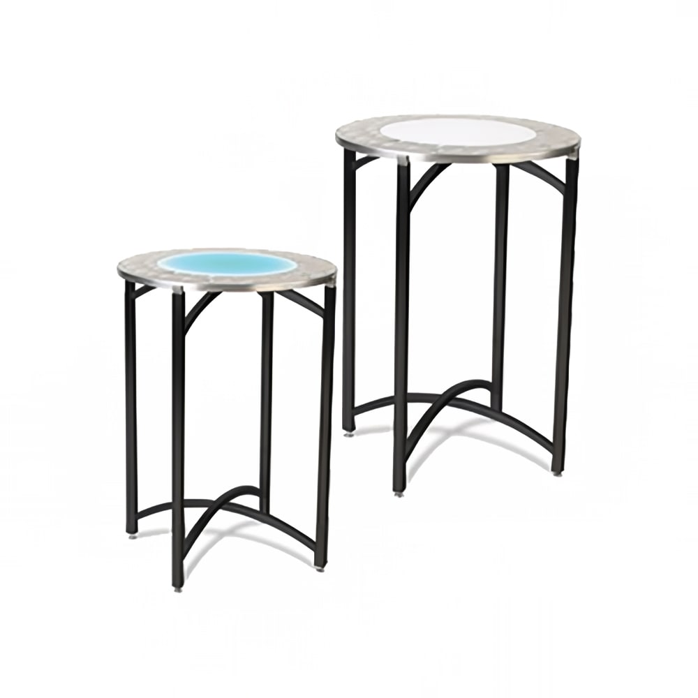 Forbes Industries 30" Round Collapsible Side Table w/ LED Top - Steel/Acrylic Top & Black Steel Frame, 24"H (7034LED-24)