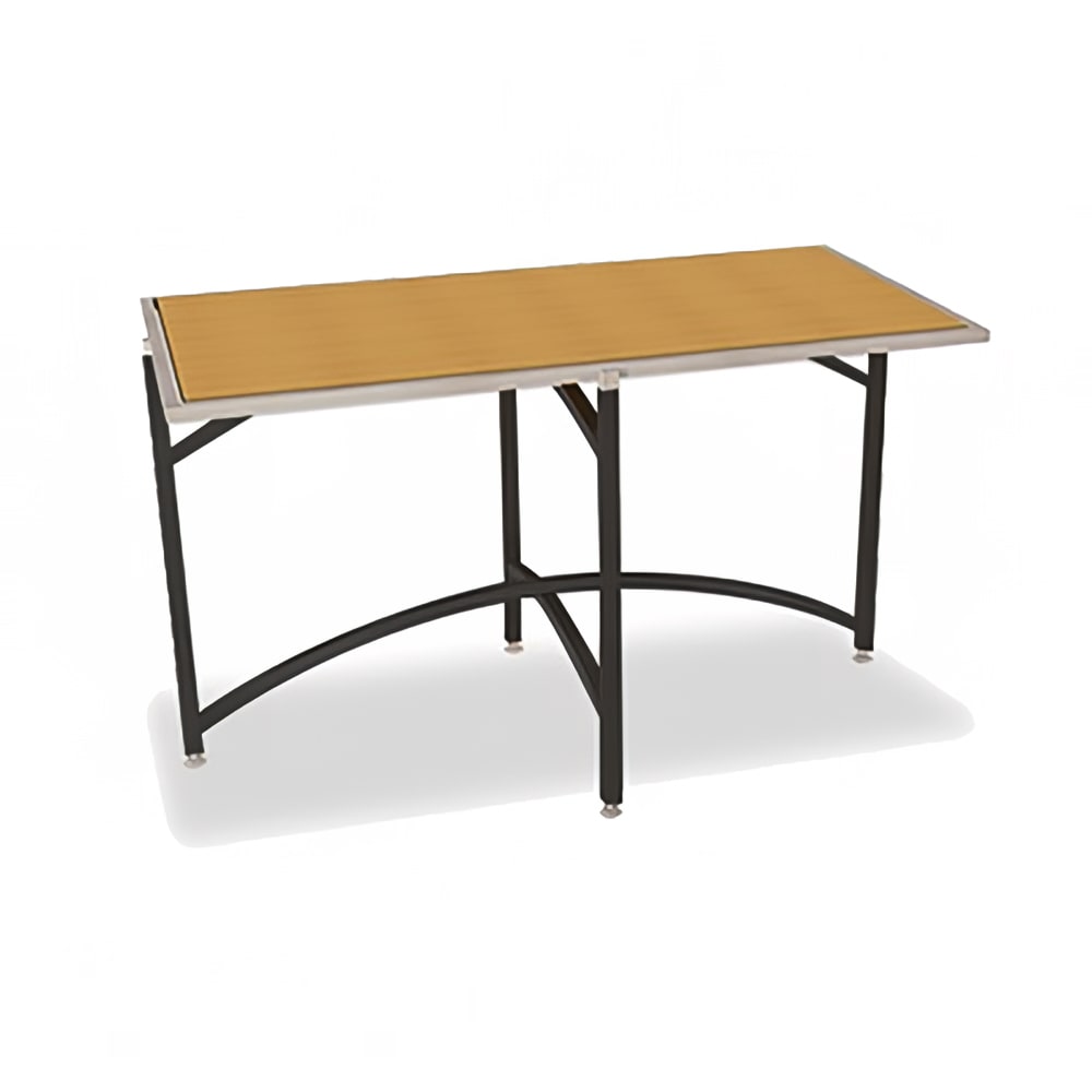 Forbes Industries Rectangular Collapsible Side Table w/ Laminate Top & Black Steel Frame, 24"H (7040L-24)