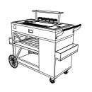 Forbes Industries 56" Portable Bar w/ Wood Veneer Cabinet & Butcher Block Work Surface - 28"D x 38"H (F35-5525) thumbnail 2